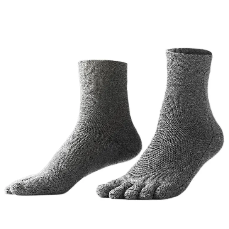 Summer Custom Colored Mesh Breathable Cotton Short Men Five Toe Ankle Socks